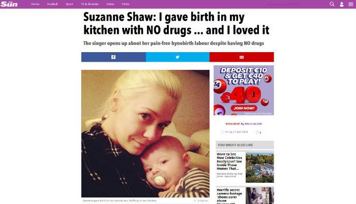 Suzanne Shaw Hypnobirthing The Sun md